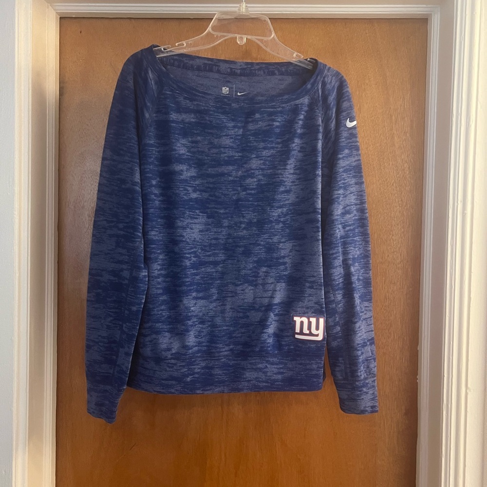 Nike NFL NY Giants Women’s Blue Boat Neck Long Sleeve Top